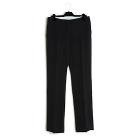Pantaloni Chloé FR42 Classico Dritto Nero Crepe UK14 US12 Chloe Nero