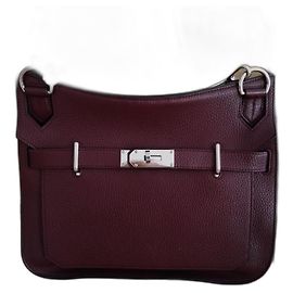 Bolso bandolera Hermès Jypsiere de cuero burdeos Burdeos