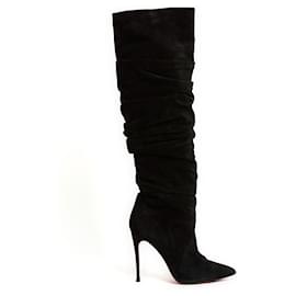 Christian Louboutin-Christian Louboutin Bottes EU39 Ishtar Thigh High Suede Boots UK6 US8.5-Noir