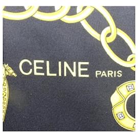 Céline-Celine silk scarf-Black