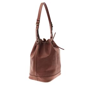Louis Vuitton-LOUIS VUITTON Noe Epi Shoulder Bag M44003 Brown Kenyan Leather (engraved LV logo)-Brown