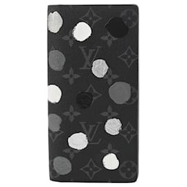 Louis Vuitton-Louis Vuitton Monogram Eclipse Portefeuille Brazza-Brown,Black