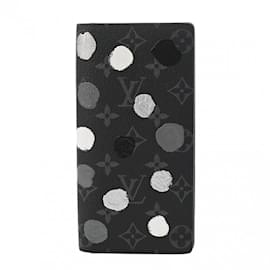 Louis Vuitton-Louis Vuitton Monogram Eclipse Portefeuille Brazza-Brown,Black