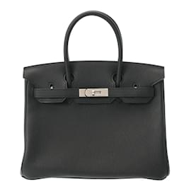 Hermès-Hermes Birkin 30 Handbag-Black,Taupe