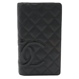 Portafoglio lungo bi-fold Chanel Cambon Line Coco Mark Nero