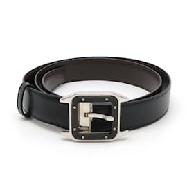 Cartier-Cinto de couro reversível Cartier Santos 100-Preto,Castanho escuro