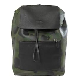 Coach-Coach 72000 Camouflage Pattern Leather Backpack-Black,Green
