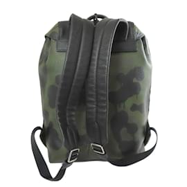 Coach-Coach 72000 Camouflage Pattern Leather Backpack-Black,Green