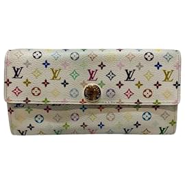 Louis Vuitton-Louis Vuitton Monogram Multicolor Portefeuille Sarah Bi-fold Wallet-White,Multiple colors