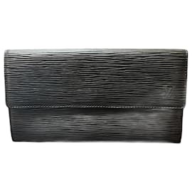 Louis Vuitton-Louis Vuitton Epi Portefeuille Sarah Long Wallet-Black