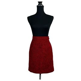 Yves Saint Laurent Saia de lã vermelha YSL Variation Vermelho