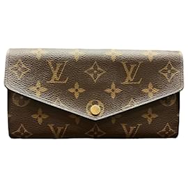 Louis Vuitton-Louis Vuitton Monogram Portefeuille Sarah Long Wallet-Brown,Pink