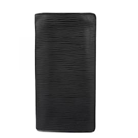 Louis Vuitton-Louis Vuitton Long Wallet Epi Portefeuille Brazza M60622 Noir-Black