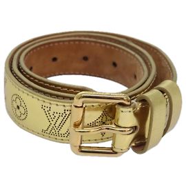 LOUIS VUITTON Ceinture en cuir Mahina Monogram Or M9614W LV Auth bs17576 Doré