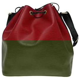 Louis Vuitton-LOUIS VUITTON Epi Petit Noe Shoulder Bag By color Black Red M44172 LV Auth 92487-Black,Red