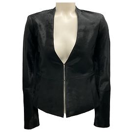 Schwarze Kalbsfelljacke von J Brand Schwarz
