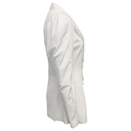 Autre Marque-16 Arlington White Puff Sleeve Blazer-White