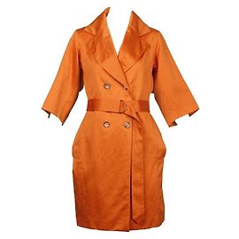 Yves Saint Laurent Rust/ Orange Trench Coat Orange