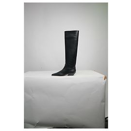 Khaite Black Marfa leather knee-high boots - size EU 37 Black