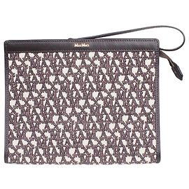 Max Mara Braune Jacquard-Clutch Braun