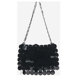 Paco Rabanne Borsa a spalla nera scintillante Nero