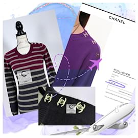 Chanel-New CC Turnlocks Burgundy Cashmere Jumper-Multiple colors