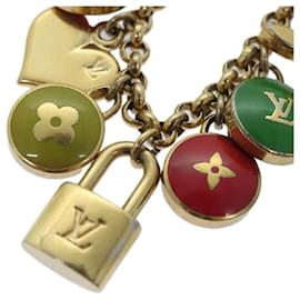 Louis Vuitton-LOUIS VUITTON Monogram Porte Cles Chainne Pastilles Charm M66172 LV Auth 92208-Golden