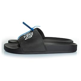 Balenciaga-Pool slide paris print in black-Black