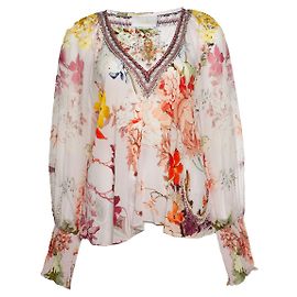Blusa estampada floral CAMILLA con strass Multicolor