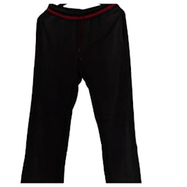 Gucci-Gucci Tom Ford Era Grey Web Stripe Waist Cotton Wide Leg Sweatpants-Grey