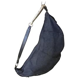 Yves Saint Laurent 02 AW Tom Ford Rare Rive Gauche Große Denim Mombasa Schultertasche Blau