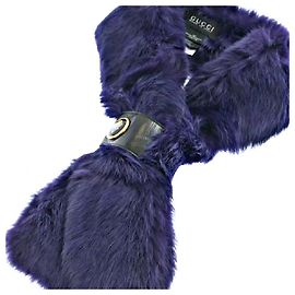 Écharpe en vison avec emblème Gucci Tom Ford authentique Violet