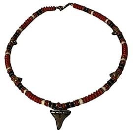 Alexander Mcqueen-Authentic Alexander McQueen Rare Tribal Beaded 4 Skull Shark Tooth Necklace-Multiple colors