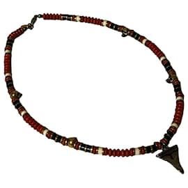 Alexander Mcqueen-Authentic Alexander McQueen Rare Tribal Beaded 4 Skull Shark Tooth Necklace-Multiple colors