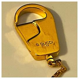 Gucci-Authentic Vintage Gucci Rare 1950’s G Gucci Engraved Gold Plated Long Key Chain-Gold hardware