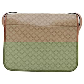 Céline-CELINE Macadam Canvas Shoulder Bag Beige Brown Gold Auth kk341-Brown,Beige,Golden