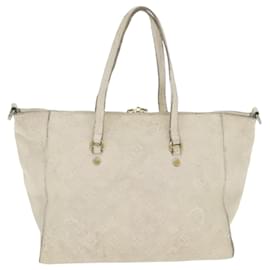 Louis Vuitton-LOUIS VUITTON Monogram Empreinte Lumineuse PM Tote Bag Neige M93411 Auth 86195-White