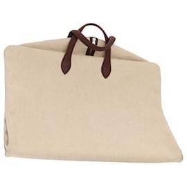 Hermès-HERMES Victoria Garment Cover Coated Canvas Beige Brown Auth bs18058-Brown,Beige