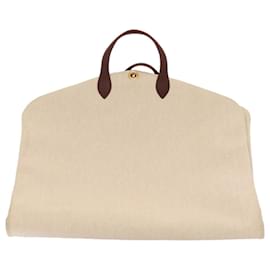 Hermès-HERMES Victoria Garment Cover Coated Canvas Beige Brown Auth bs18058-Brown,Beige