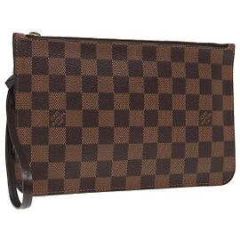 LOUIS VUITTON Pochette Accessorio Damier Ebene Neverfull MM LV Auth 90028 Altro