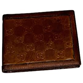 Gucci-Vintage Gucci Brown Gussisimma Wallet-Brown