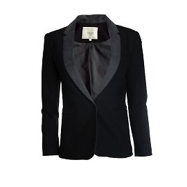 Maje, black blazer with grey revert Black Grey