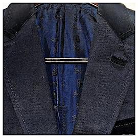 Gucci-Authentic Gucci Tom Ford Runway Cut & Sew Crest Emblem Blazer-Black