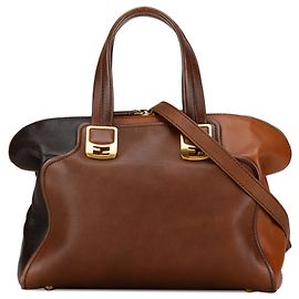 Bolsa chameleon pequena de couro marrom Fendi Marrom