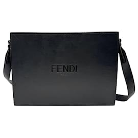 Fendi-Fendi Black Leather Shoulder Bag-Black