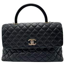 Chanel-Chanel Black Caviar Leather Handbag-Black