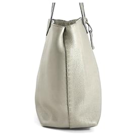 Fendi-Fendi Shoulder Bag Tote in Greige Leather-Grey