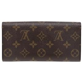 Louis Vuitton-LOUIS VUITTON Monogram Portefeuille Emily Long Wallet Blue M60138 LV Auth 90035-Blue,Monogram