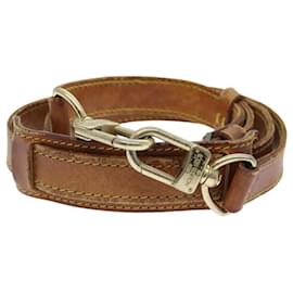 Louis Vuitton-LOUIS VUITTON Adjustable Shoulder Strap Leather 37""-44.1"" Beige LV Auth 91769-Beige