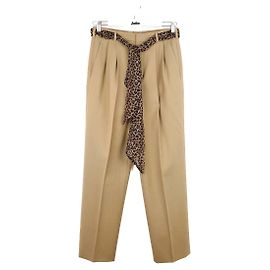 Saint Laurent Calça Carot de lã Bege